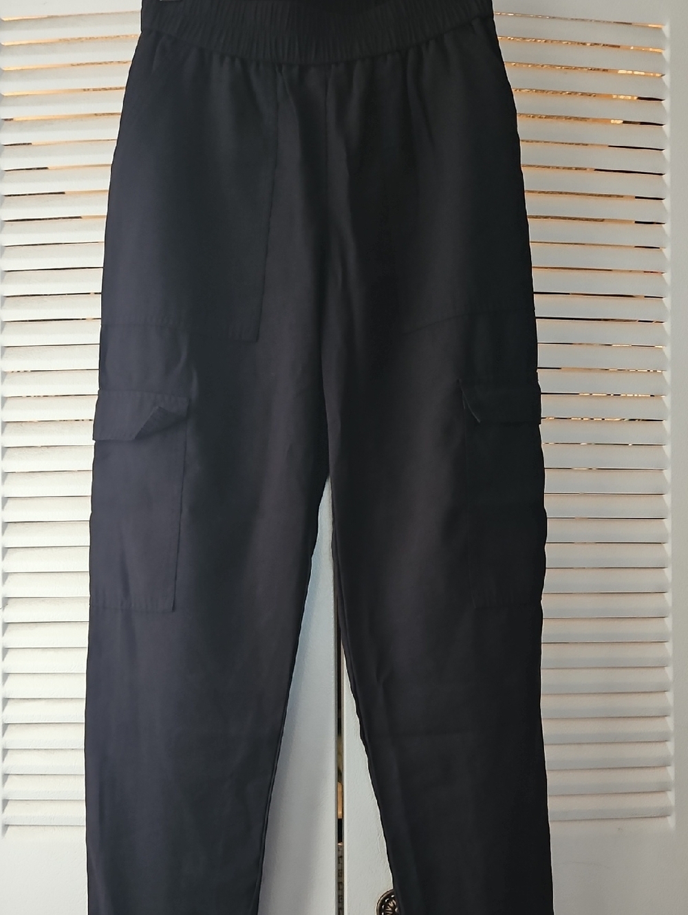 a new day Black Women's Cargo Pants with Elastic Waist